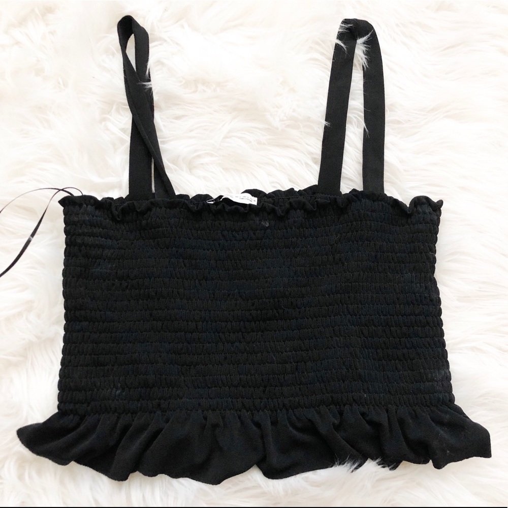 Black Scrunchie Crop Top